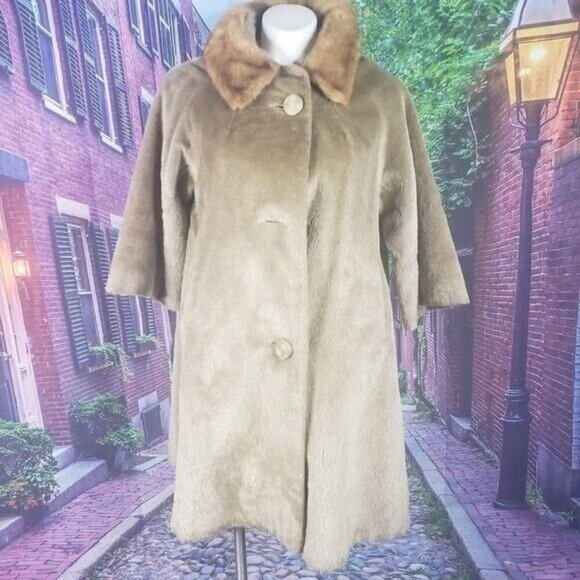 Unbranded Jackets & Blazers - Vintage Faux Fur Coat, 3/4 Sleeves, Large